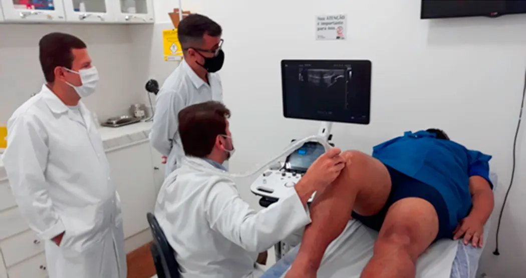 Treinamento na Orto Center com novo equipamento de Ultrassom
