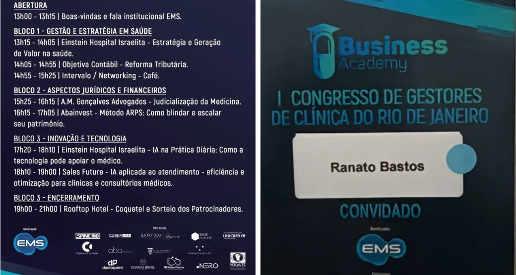 Orto Center no I Congresso de Gestores de Clínicas do Rio de Janeiro